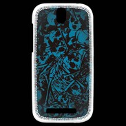 Coque HTC One SV Skull and bones Bleu