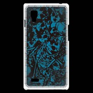 Coque LG Optimus L9 Skull and bones Bleu