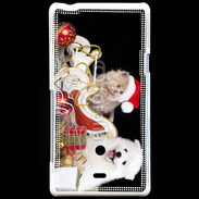 Coque Sony Xperia T Chaton et Chiot Noël