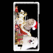 Coque LG Optimus L9 Chaton et Chiot Noël