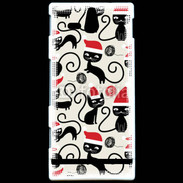 Coque Sony Xperia U Fond chat noir Noël