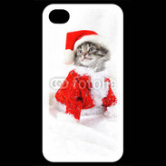 Coque iPhone 4 / iPhone 4S Chat Noël 3