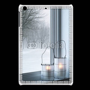 Coque iPadMini paysage hiver deux lanternes