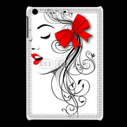 Coque iPadMini Visage glamour noir et rouge