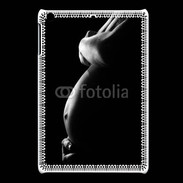 Coque iPadMini Femme enceinte en noir et blanc
