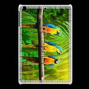 Coque iPadMini Trois perroquets bleu et jaune