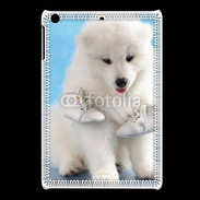 Coque iPadMini Chien blanc et paire de chaussons