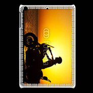 Coque iPadMini Femme biker au couché de soleil