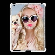 Coque iPad 2/3 Femme glamour avec chihuahua