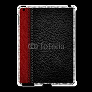 Coque iPad 2/3 Effet cuir noir et rouge