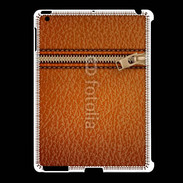 Coque iPad 2/3 Effet cuir avec zippe