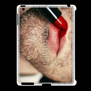 Coque iPad 2/3 bouche homme rouge