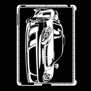 Coque iPad 2/3 Illustration voiture de sport en noir et blanc