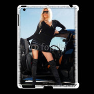 Coque iPad 2/3 Femme blonde sexy voiture noire