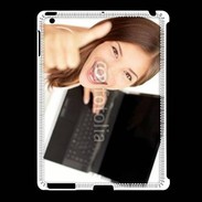 Coque iPad 2/3 Femme souriante ordinateur