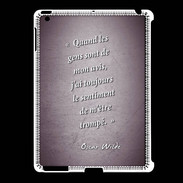 Coque iPad 2/3 Avis gens violet Citation Oscar Wilde