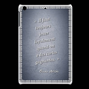 Coque iPadMini Cartes gagnantes Bleu Citation Oscar Wilde
