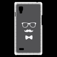 Coque LG Optimus L9 moustache & noeud 2