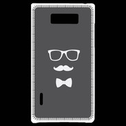 Coque LG Optimus L7 moustache & noeud 2