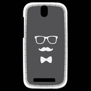 Coque HTC One SV moustache & noeud 2