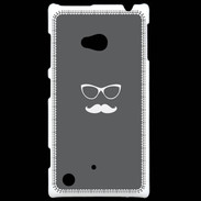 Coque Nokia Lumia 720 moustache gris & blanc