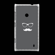Coque Nokia Lumia 520 moustache gris & blanc