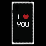 Coque LG Optimus L9 I love you noir