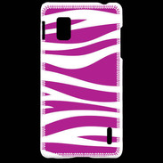 Coque LG Optimus G zèbre rose & blanc