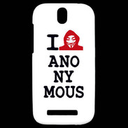 Coque HTC One SV I love anonymous