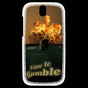 Coque HTC One SV Poker flamme