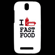 Coque HTC One SV I love Fast Food