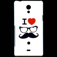 Coque Sony Xperia T I love Lunette Moustache