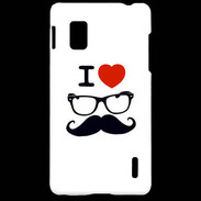 Coque LG Optimus G I love Lunette Moustache