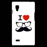 Coque LG Optimus L9 I love Lunette Moustache