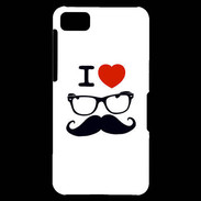 Coque Blackberry Z10 I love Lunette Moustache