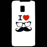 Coque LG P990 I love Lunette Moustache