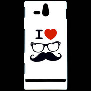 Coque Sony Xperia U I love Lunette Moustache