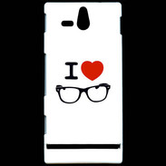 Coque Sony Xperia U I love Lunette 