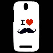Coque HTC One SV I love Moustache