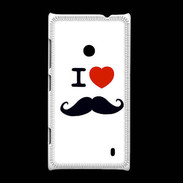 Coque Nokia Lumia 520 I love Moustache