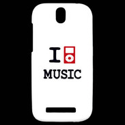 Coque HTC One SV I love Music