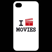 Coque iPhone 4 / iPhone 4S I love Movies
