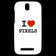 Coque HTC One SV I love Pixels
