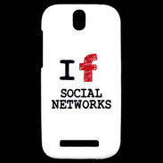 Coque HTC One SV I love Social Net