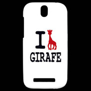 Coque HTC One SV I love Girafe
