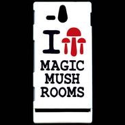 Coque Sony Xperia U I love Mushrooms