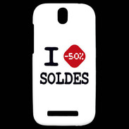 Coque HTC One SV I love Soldes