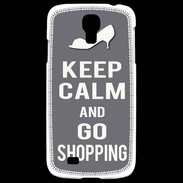 Coque Samsung Galaxy S4 Keep Calm go shopping Gris