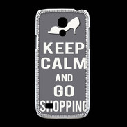 Coque Samsung Galaxy S4mini Keep Calm go shopping Gris