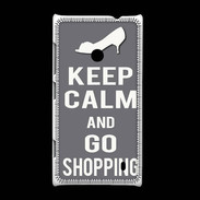 Coque Nokia Lumia 520 Keep Calm go shopping Gris